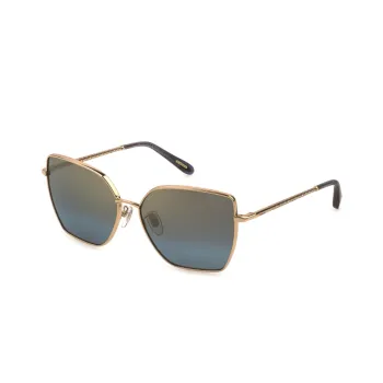 CHOPARD Metal Irregular Shape Sunglasses Women's Gold