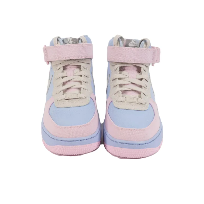 Nike Air Force 1 Slip Resistant Cushioning Wear Resistant Mid Top Skateboard Shoes Women's Blue Pink-2