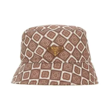 PRADA Bucket Hats Women's Umber/White