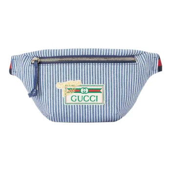 GUCCI Cotton Fabric Fanny Pack Regular Kids' Blue/Ivory White