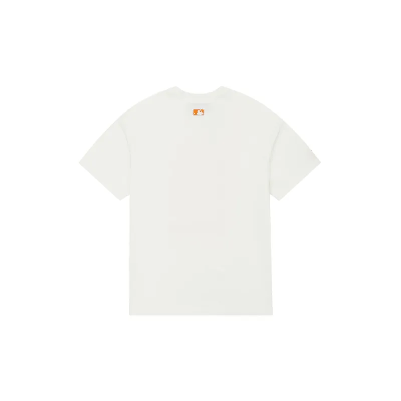 MLB Drop Shoulder Sleeve T Shirt Unisex Cream-1