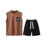Set (top brown + pants black)