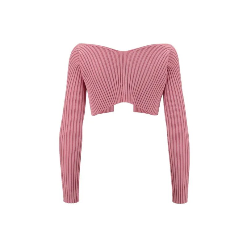 Jacquemus Ribbed Knit Cropped Cardigan-1