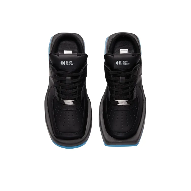 CHOCO CONCERT Low Top Skateboard Shoes Unisex Black Blue-4