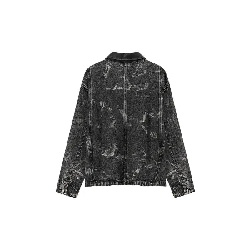 NO ONE ELSE Denim Jacket Unisex Black Gray-1