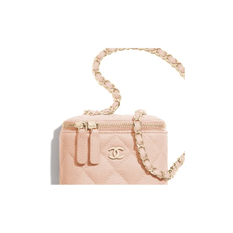 CHANEL 22c Early Spring Cow Leather Small Box Crossbody Bag, Shoulder Bag Women's Nude-3