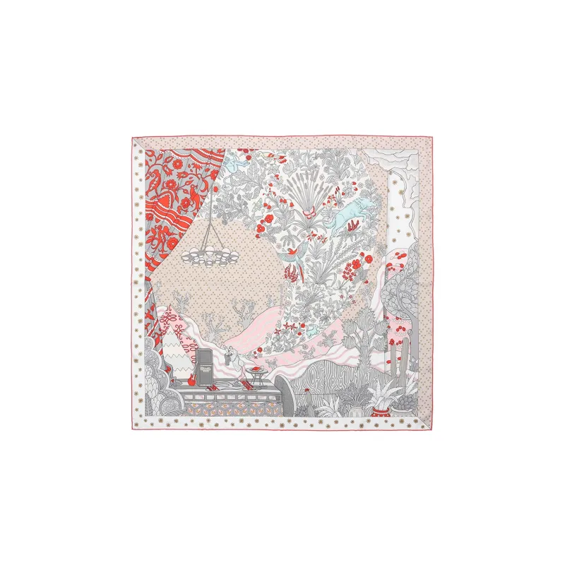 HERMES Silk Scarves Women's Garnet Red-0
