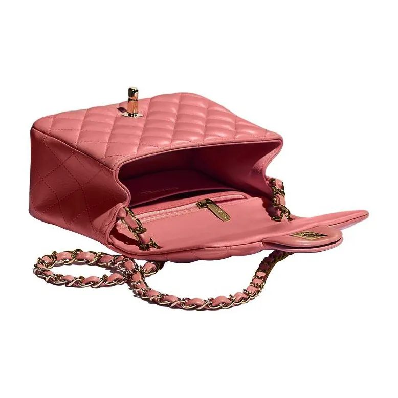 CHANEL Lambskin Shoulder Bag, Crossbody Bag Mini Women's Light Pink-2