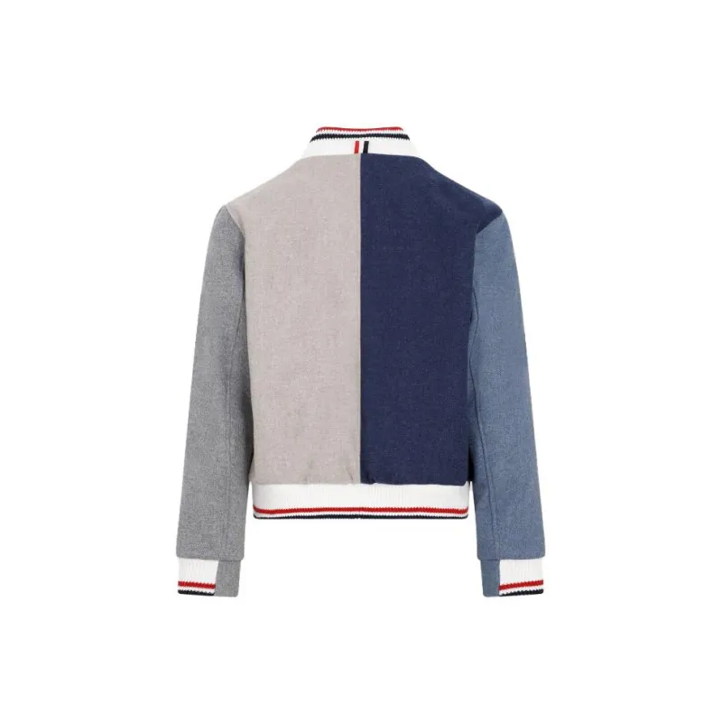 THOM BROWNE Panelled Varsity Jacket-1