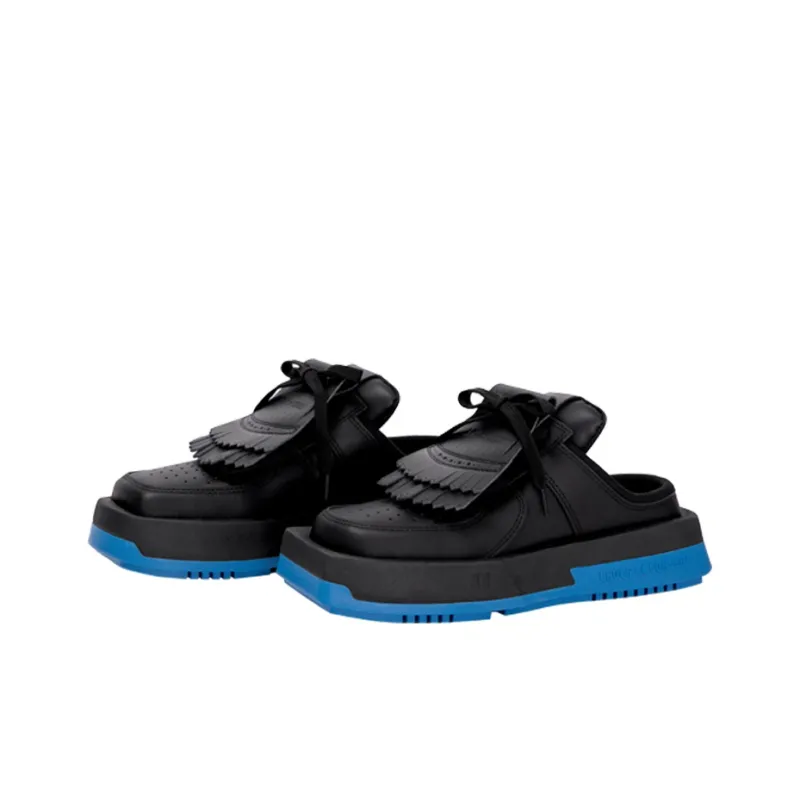 CHOCO CONCERT Low Top Skateboard Shoes Unisex Black Blue-2