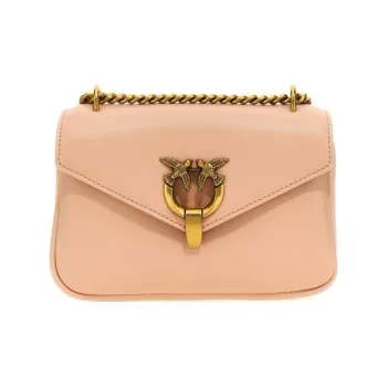 PINKO SIMPLY Calfskin Shoulder Bag, Crossbody Bag Women's Pink