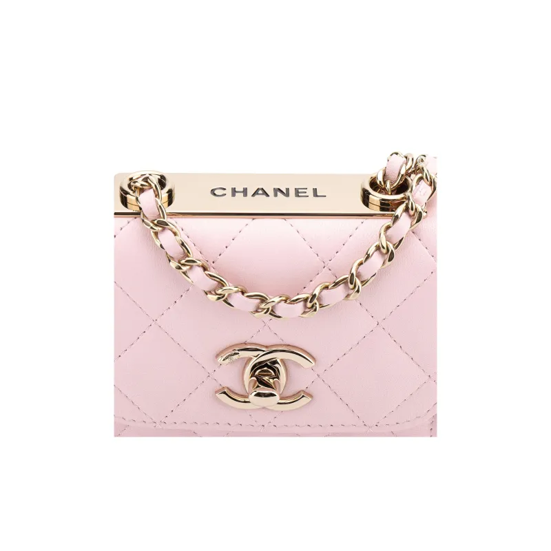 CHANEL Trendy CcWOC Sheepskin Shoulder Bag, Crossbody Bag Mini Women's Pink-4