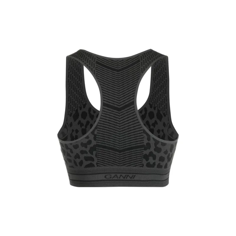 GANNI Seamless Jacquard Bra-1