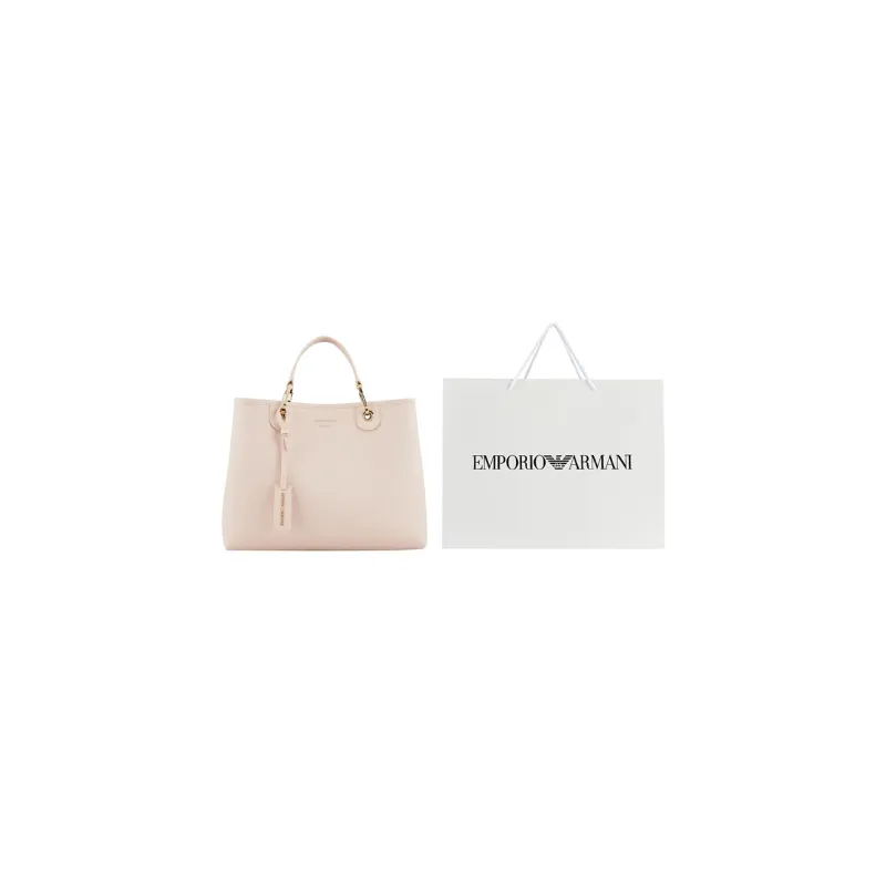 EMPORIO ARMANI Polyurethane Shoulder Bag, Crossbody Bag, Handbag Medium Size Women's Beige-5