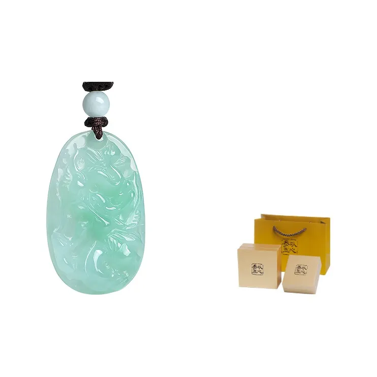 With The Heart Of The Jade Bean Type Jadeite Necklaces Unisex-0