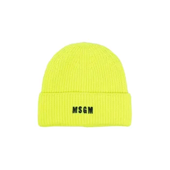 MSGM Logo embroidered Ribbed knit Beanie