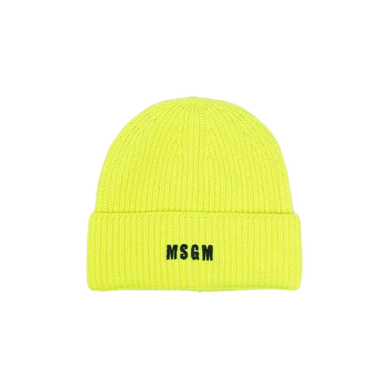 MSGM Logo embroidered Ribbed knit Beanie-0