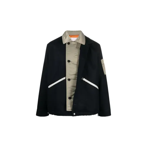 Sacai Jackets Men Dark Blue