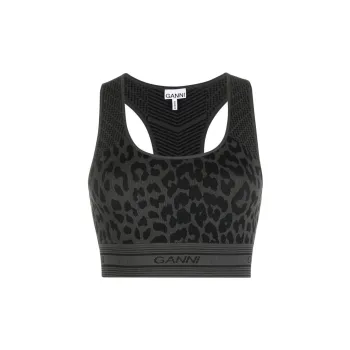 GANNI Seamless Jacquard Bra