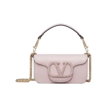 Valentino Locò Faux Crystal Shoulder Bag, Crossbody Bag, Handbag Mini Women's Light Pink