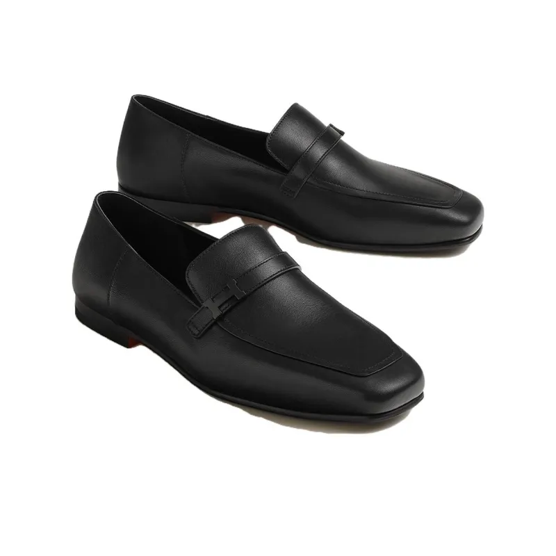 HERMES Giovanni Loafers Women's Black-2