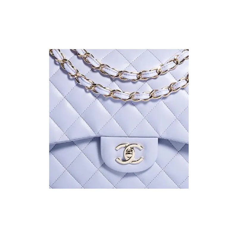 CHANEL Classic Flap CF Sheepskin Shoulder Bag, Crossbody Bag Tubas Women's Light Purple-1