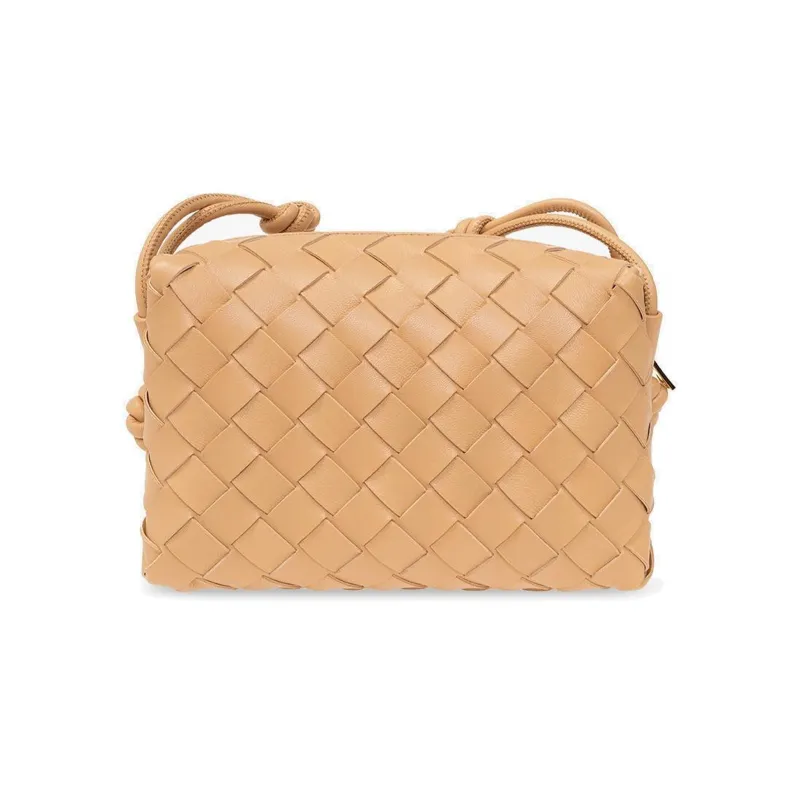 Bottega Veneta LOOP Calfskin Camera Bag Storage Bag Clutch Crossbody Bag Shoulder Bag Women's Apricot-1