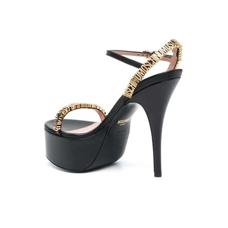 MOSCHINO Logo Plaque Platform Sandals Women's-3