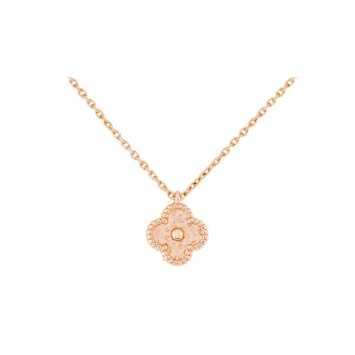 Van Cleef & Arpels Female Alhambra Four Leaf Lucky Series NecklacesRose Gold 