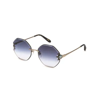 CHOPARD Metal Irregular Shape Sunglasses Women's Gold