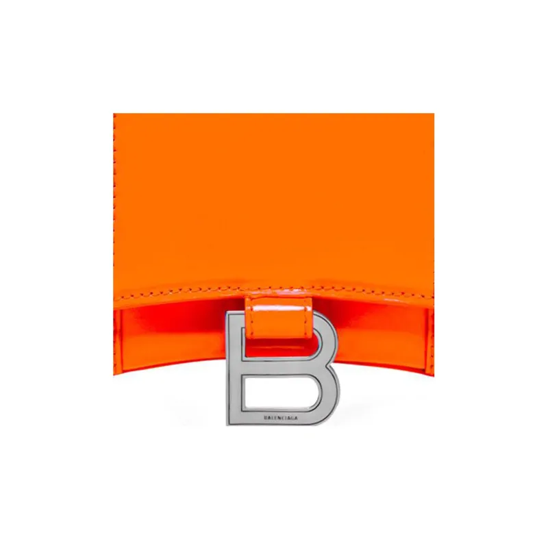 Balenciaga Hourglass Calfskin Hourglass Bag Shoulder Bag Crossbody Bag Wallet Small Size Women's Orange-6