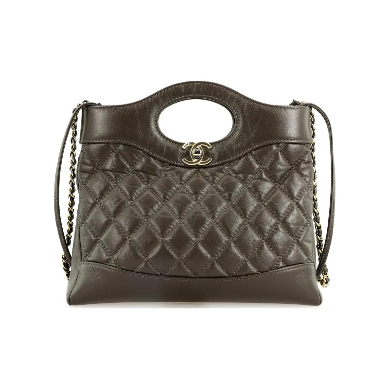 CHANEL Cow Leather Shoulder Bag, Crossbody Bag, Handbag Mini Women's Chocolates Black Brown-0