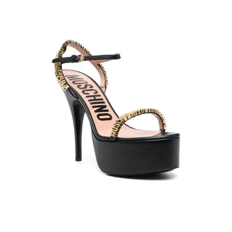 MOSCHINO Logo Plaque Platform Sandals Women's-2