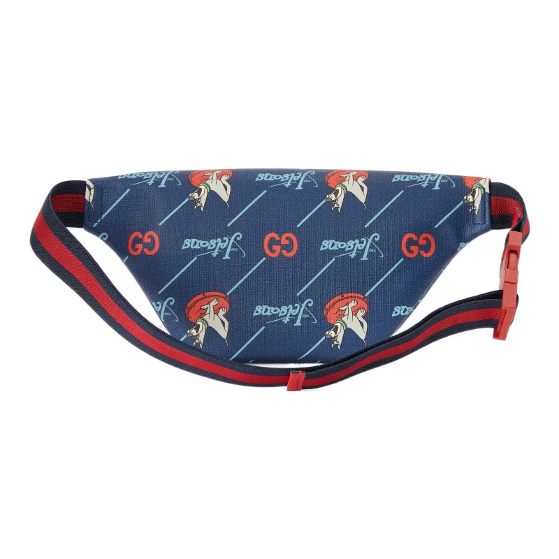 GUCCI Canvas With Leather Fanny Pack Kids' Blue-2