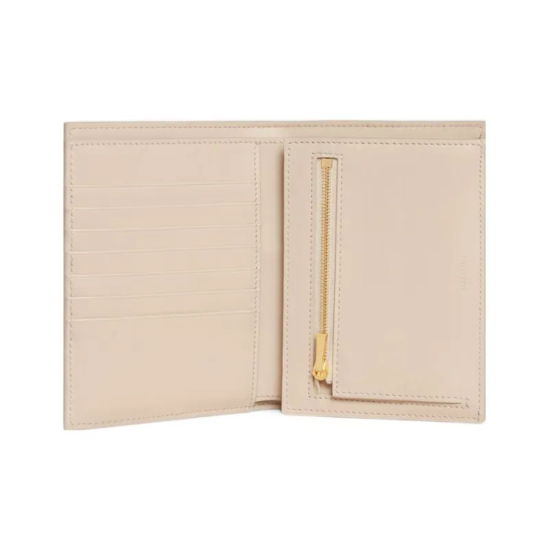 CELINE Grained Calfskin Wallet Medium Size Women's Stone Gray Stone-3