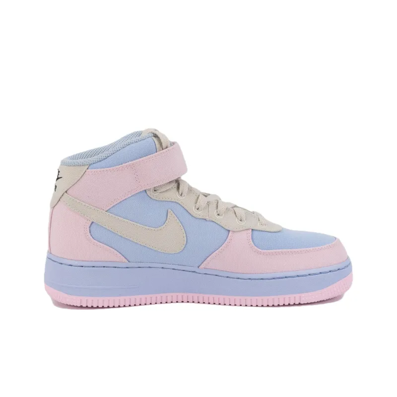 Nike Air Force 1 Slip Resistant Cushioning Wear Resistant Mid Top Skateboard Shoes Women's Blue Pink-1