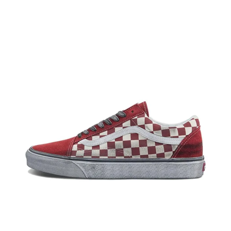 Vans Old Skool Stressed 'Check Red White'-0