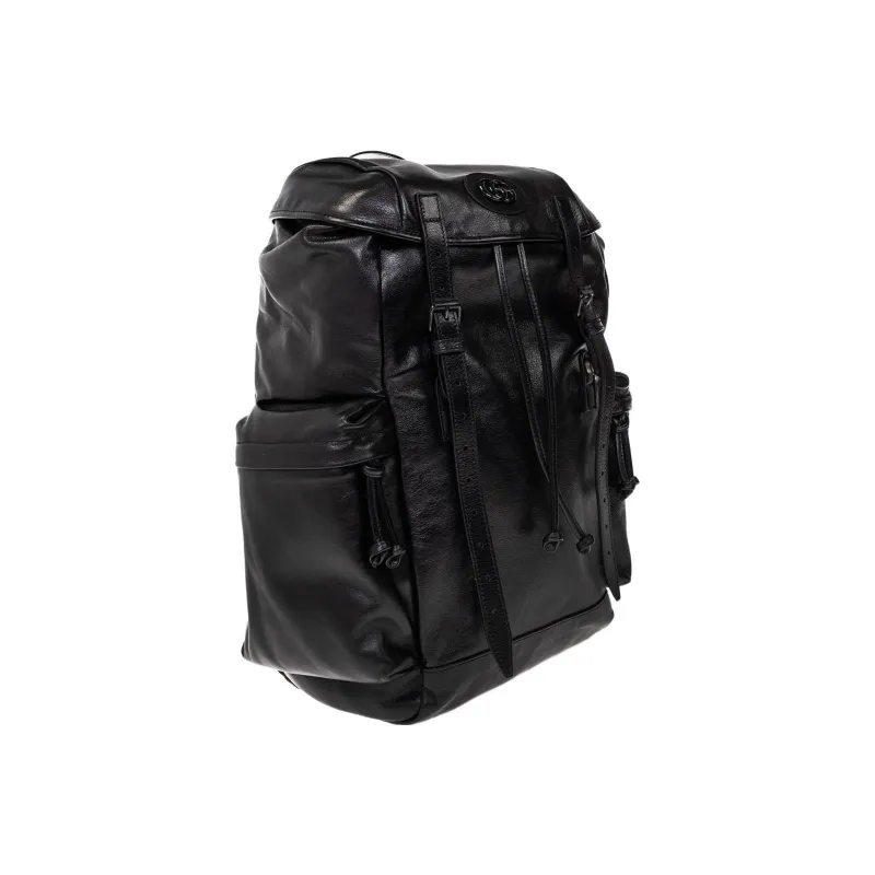 GUCCI Leather Backpack Men's Black-1