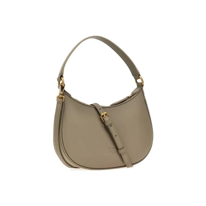 PINKO Half Moon Series Calfskin Handbag Shoulder Bag Women's Beige-1