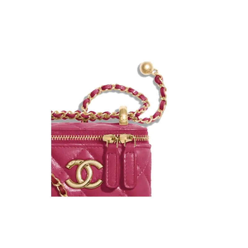 CHANEL 21B Fall Calfskin Box Bag, Flap Bag, Coin Purse, Shoulder Bag, Crossbody Bag Women's Rose Red-1