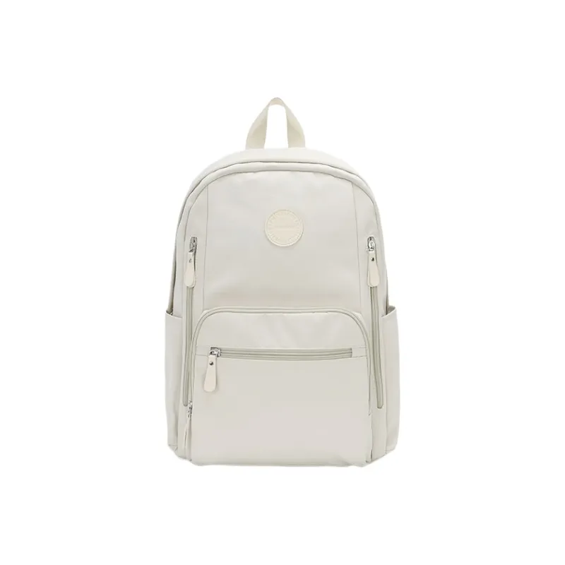 SEM/R Polyester Laptop Backpack Medium Size Unisex Ecru/Purple-0