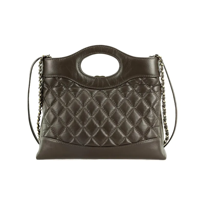 CHANEL Cow Leather Shoulder Bag, Crossbody Bag, Handbag Mini Women's Chocolates Black Brown-2