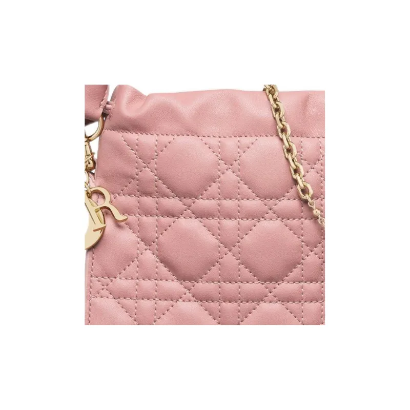 DIOR Lady Dior Sheepskin Shoulder Bag Crossbody Bag Handbag Mini Women's Vintage Pink-2
