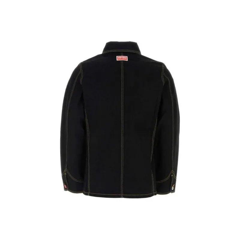 KENZO Logo Detailed Buttoned Denim Jacket-1