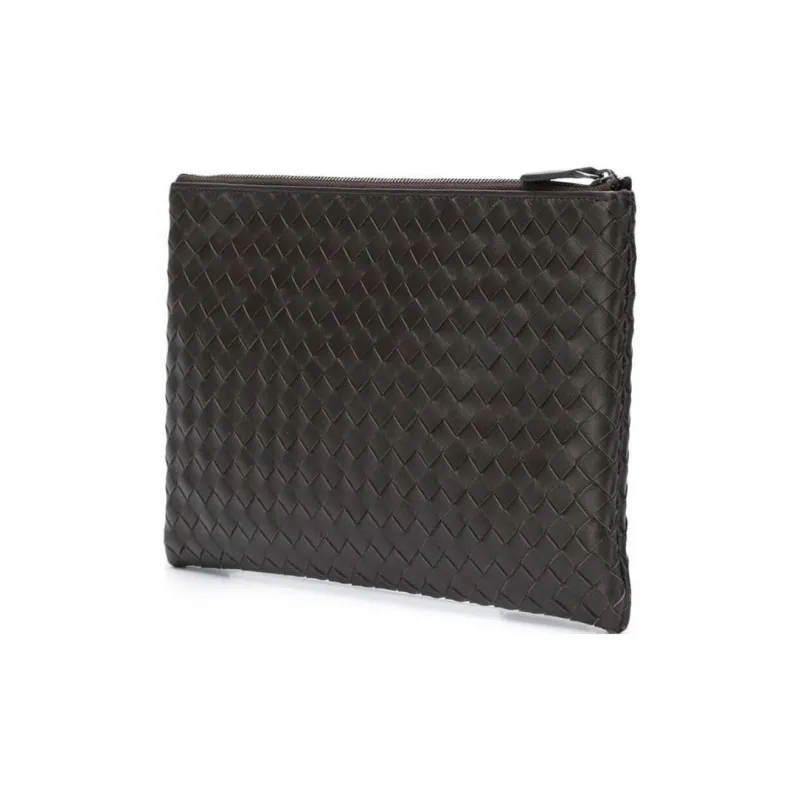Bottega Veneta Leather Clutch Women's Dark Brown-1
