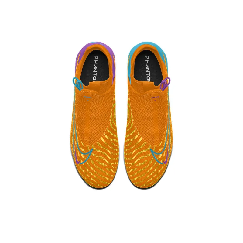 Nike Phantom GX Academy Dynamic Cushioning Wear-Resistant Soccer Shoes Men's Orange Blue-3