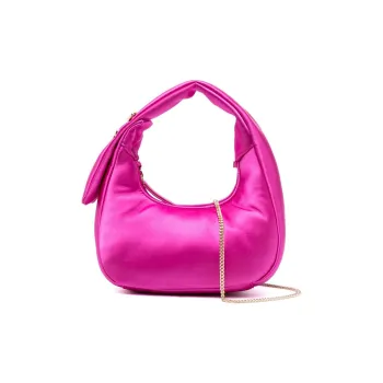 PINKO Satin Dumpling Bag Handbag, Shoulder Bag Women's Fuchsia
