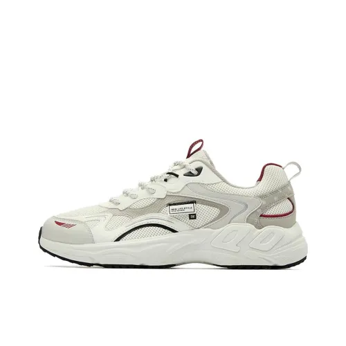 QIAODAN Cherry Shoes Running Shoes Men Low-Top White Red