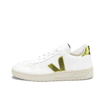 VEJA V-10 Low-Top Skateboard Shoes Unisex White Green
