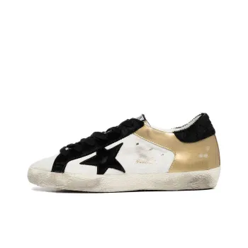Golden Goose Low Top Skateboard Shoes Women's White Gold Vintage Version